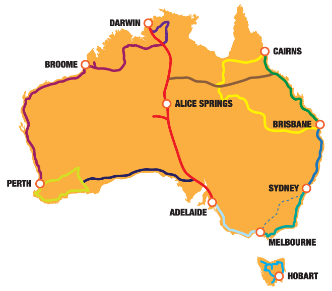 travel around australia route