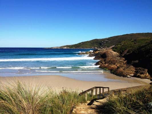 campervan hire perth beach sea water blue skies