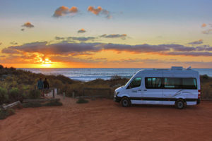 western australian sunset beach motorhome