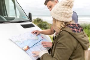 motorhome hire on the road map reading