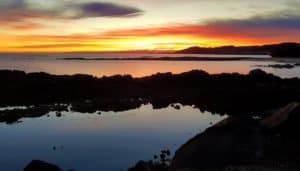 tasmania sunset coast sea