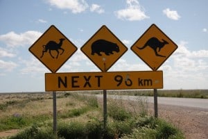 Iconic sign on the Nullarbor Plain