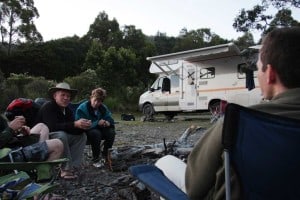 Beautiful freedom camping in Tasmania when travelling in a self contained campervan