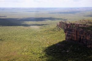 views of kakadu national park escarpment from kakadu air plane