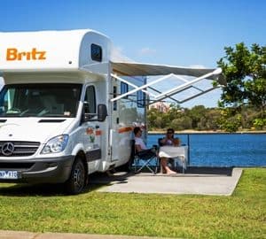 Britz Frontier Campervan used by Couple on a Picnic