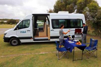 motorhome hire campervan hire external BBQ camping