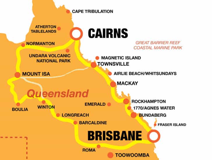 queensland travel time distance