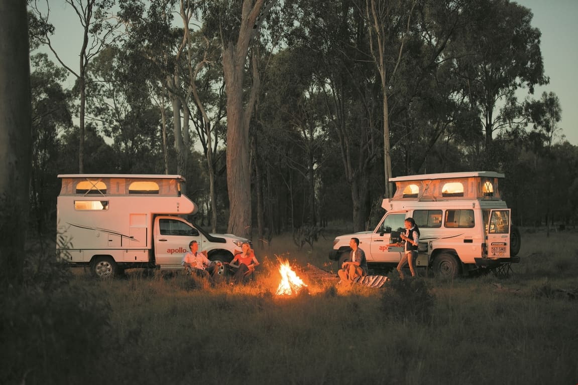 campfire cooking, motorhome hire
