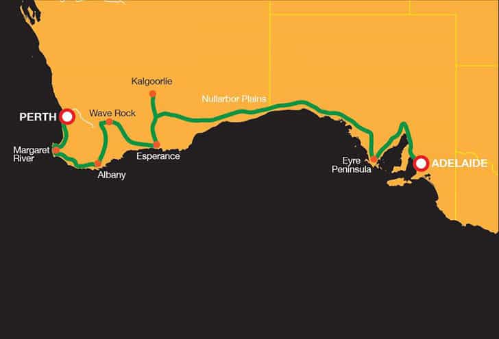 Perth Adelaide Map