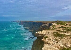 Bunda Cliffs dropping into the Southern Ocean along the Great Australian Bight on the Nullarbor