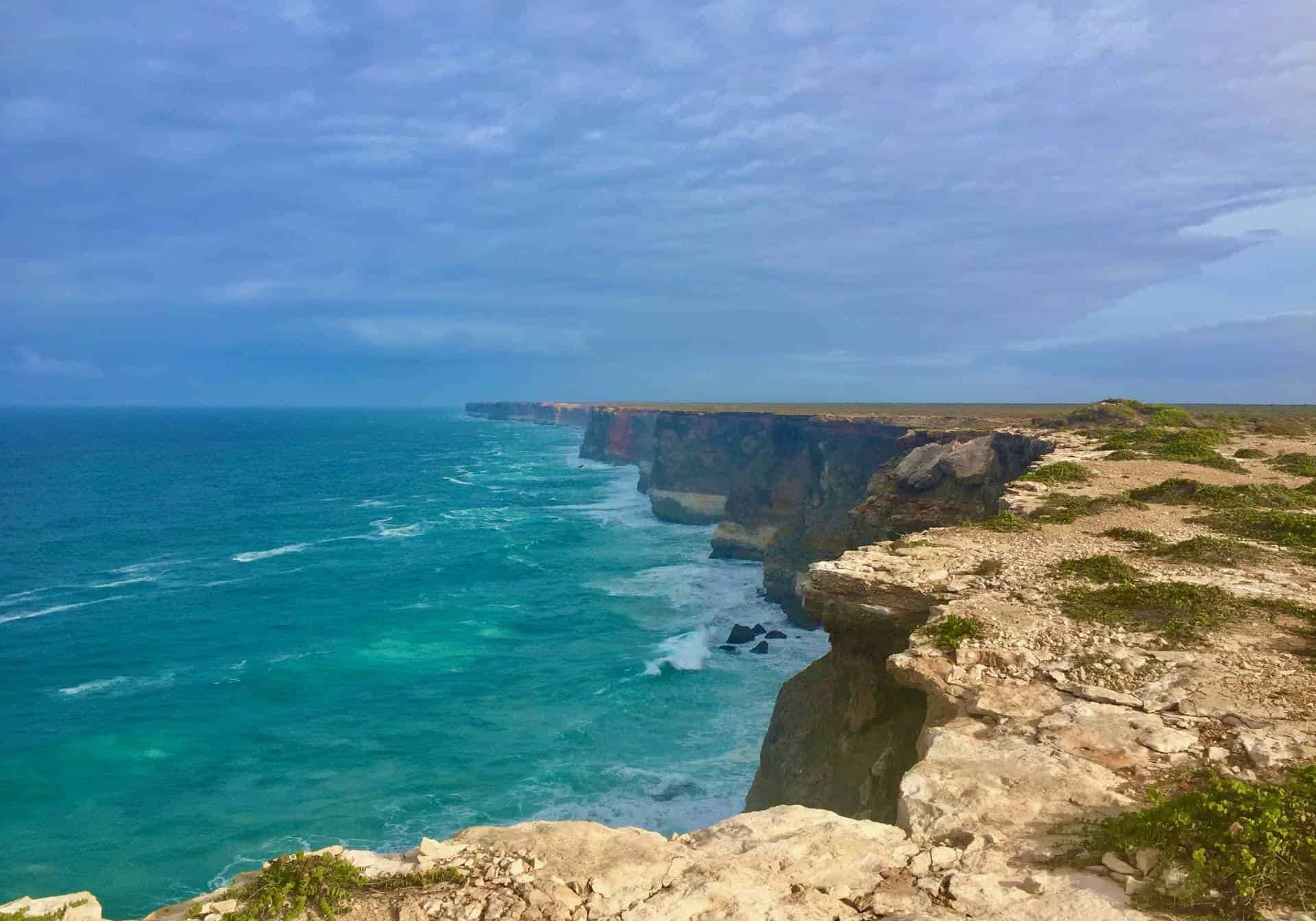 Bunda Cliffs dropping into the Southern Ocean along the Great Australian Bight on the Nullarbor